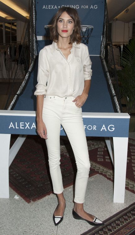 Alexa Chung vaquero blanco