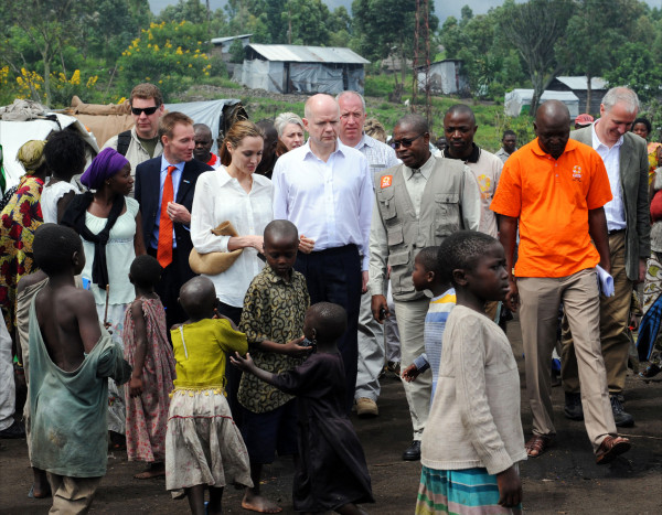 The Foreign Secretary and Angelina Jolie visit Lac vert camp