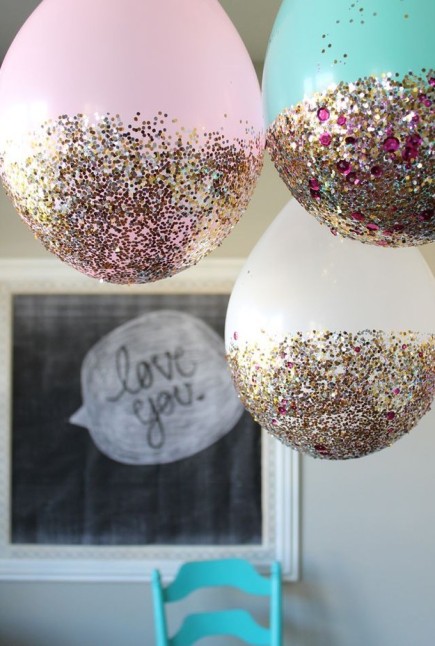 ideas fiestas purpurina en globos
