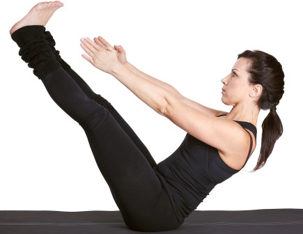 yoga excercising navasana