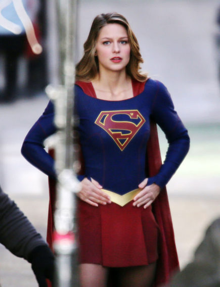 Actress Melissa Benois on the set of 'Supergirl' filming in Vancouver, Canada on January 5, 2017.